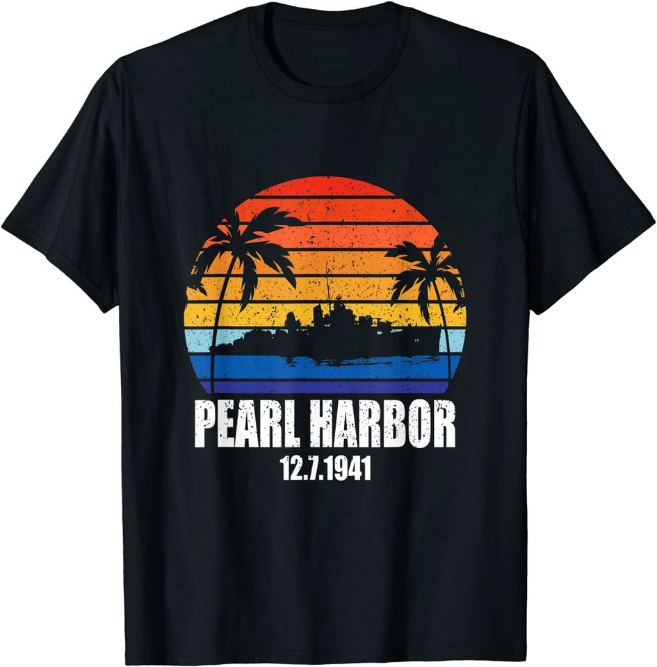 Vintage Pearl Harbor Sunset 80th Anniversary T-Shirt