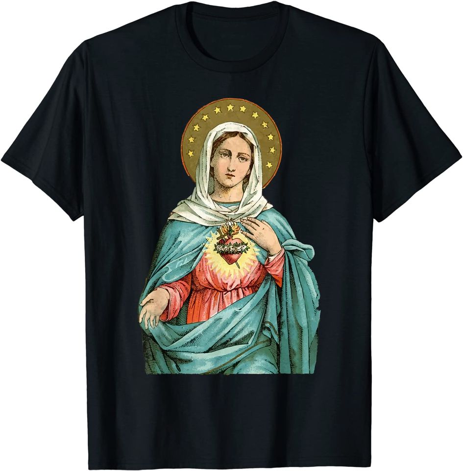 Immaculate Heart of Mary Our Blessed Mother Catholic Vintage T-Shirt