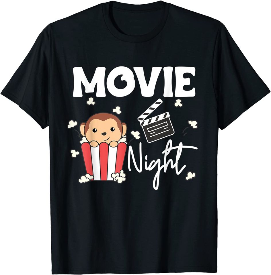 Movie Night Funny Monkey T-Shirt
