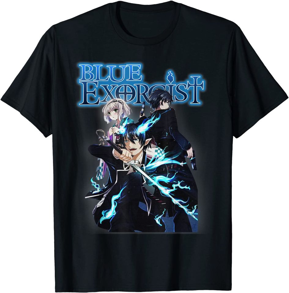 Graphic Exorcist Classic Art Blue Anime Manga Series T Shirt