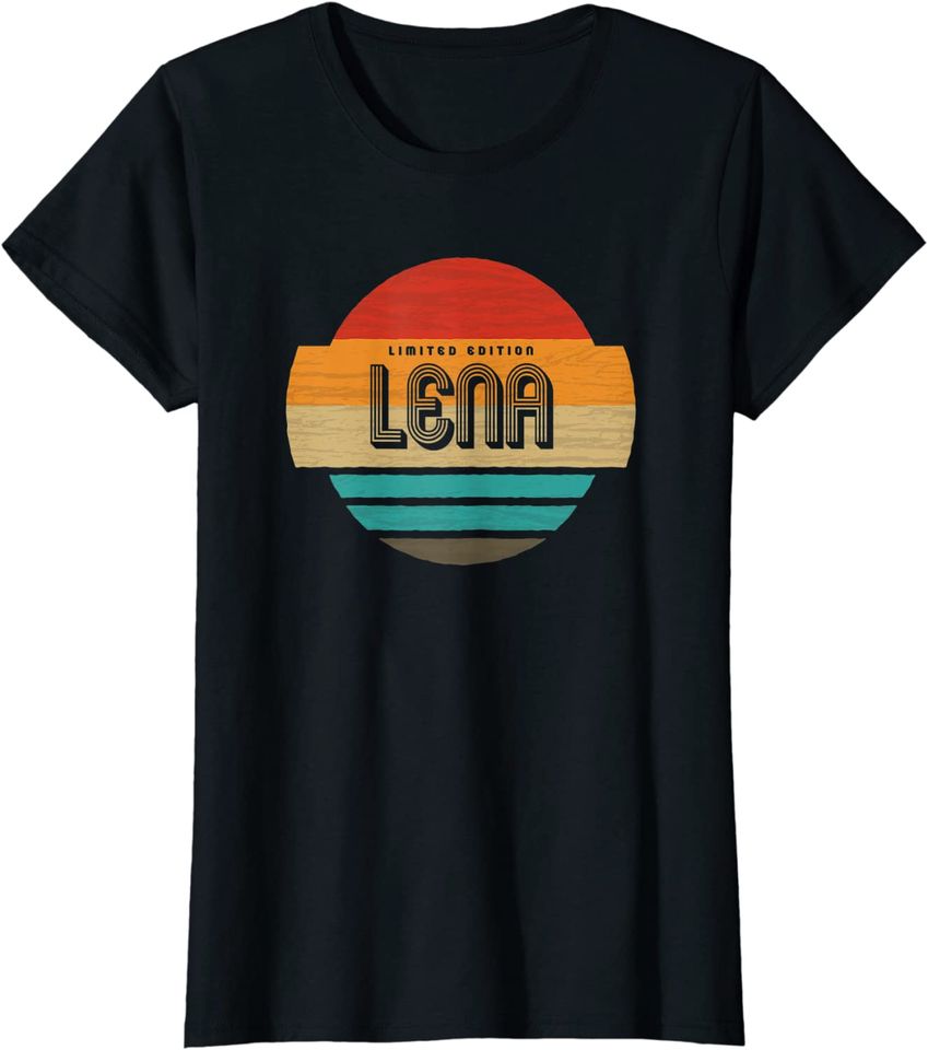 Lena Name Retro Vintage Sunset T Shirt