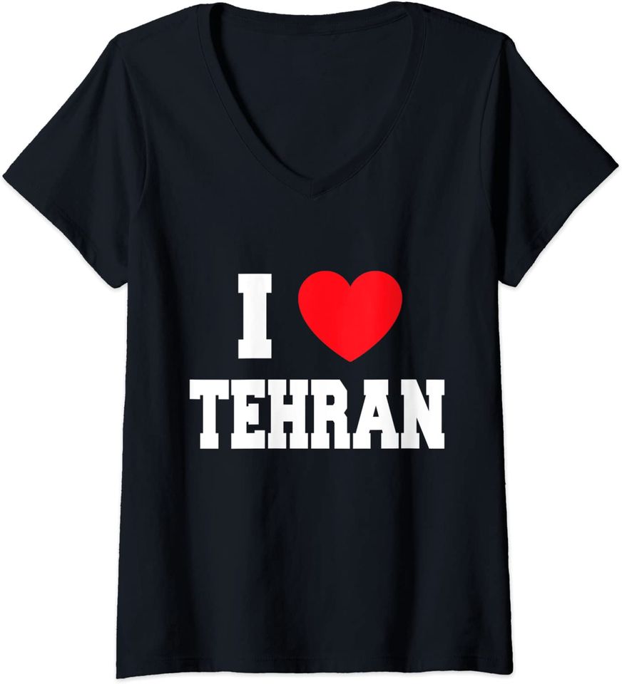 I Love Tehran V Neck T Shirt