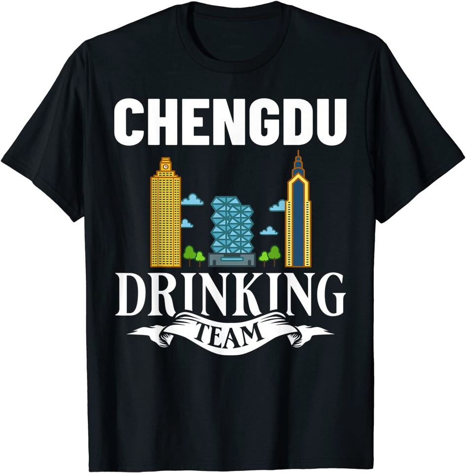 Chengdu China City Trip Skyline Map Travel T Shirt