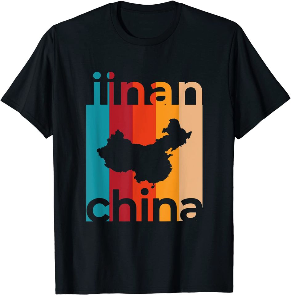 Jinan China Retro Cutout Souvenir Vintage T-Shirt