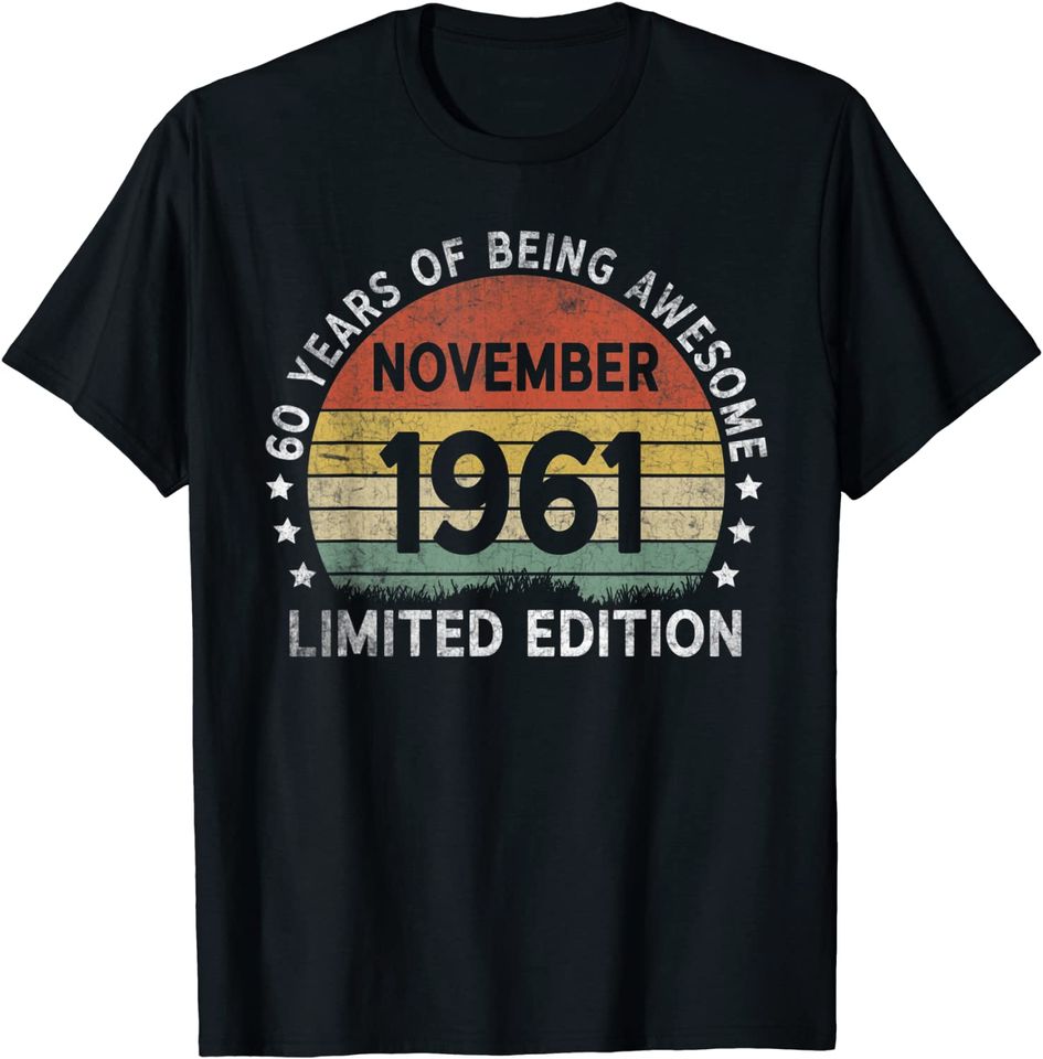 November 1961 60th Retro 60 Years Old Birthday T-Shirt