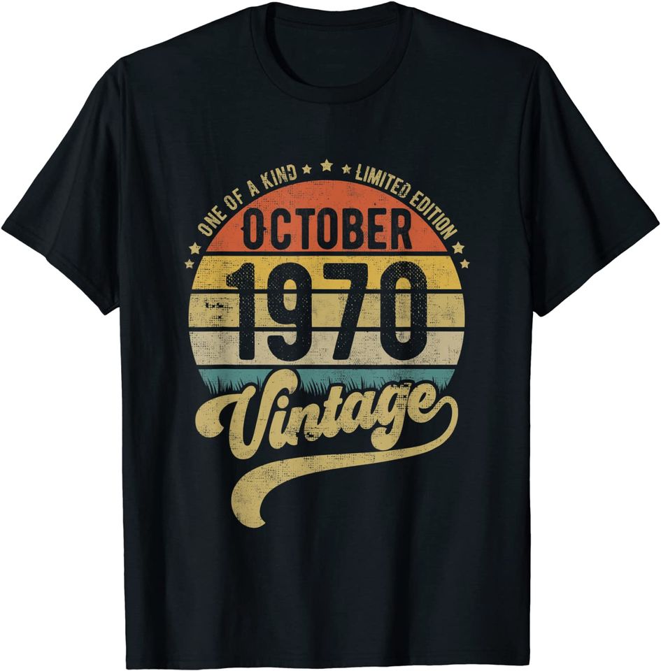 Reto Vintage 50th Birthday Born in October 1970 T Shirt