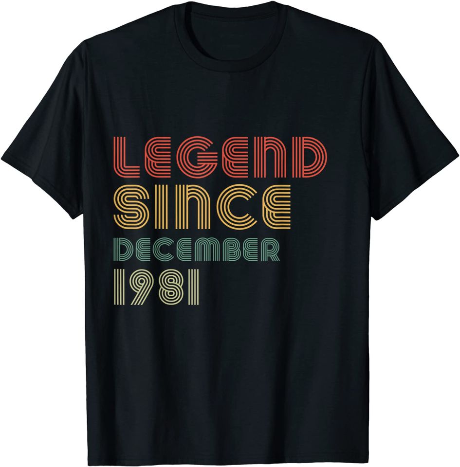 40th Birthday Shirt Men Vintage Legend Since December 1981 T Shirt