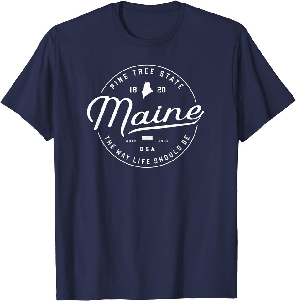 Maine US State Travel Vacation T Shirt