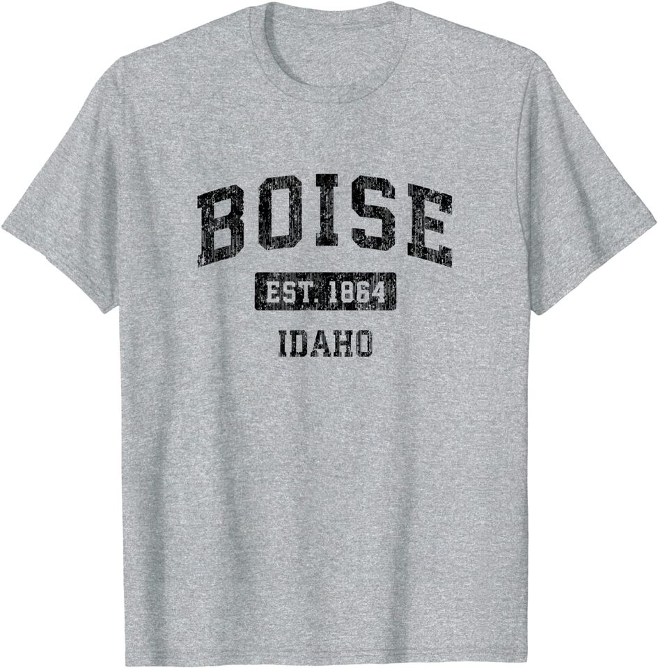 Boise Idaho ID Vintage Sports Design Black Design T-Shirt