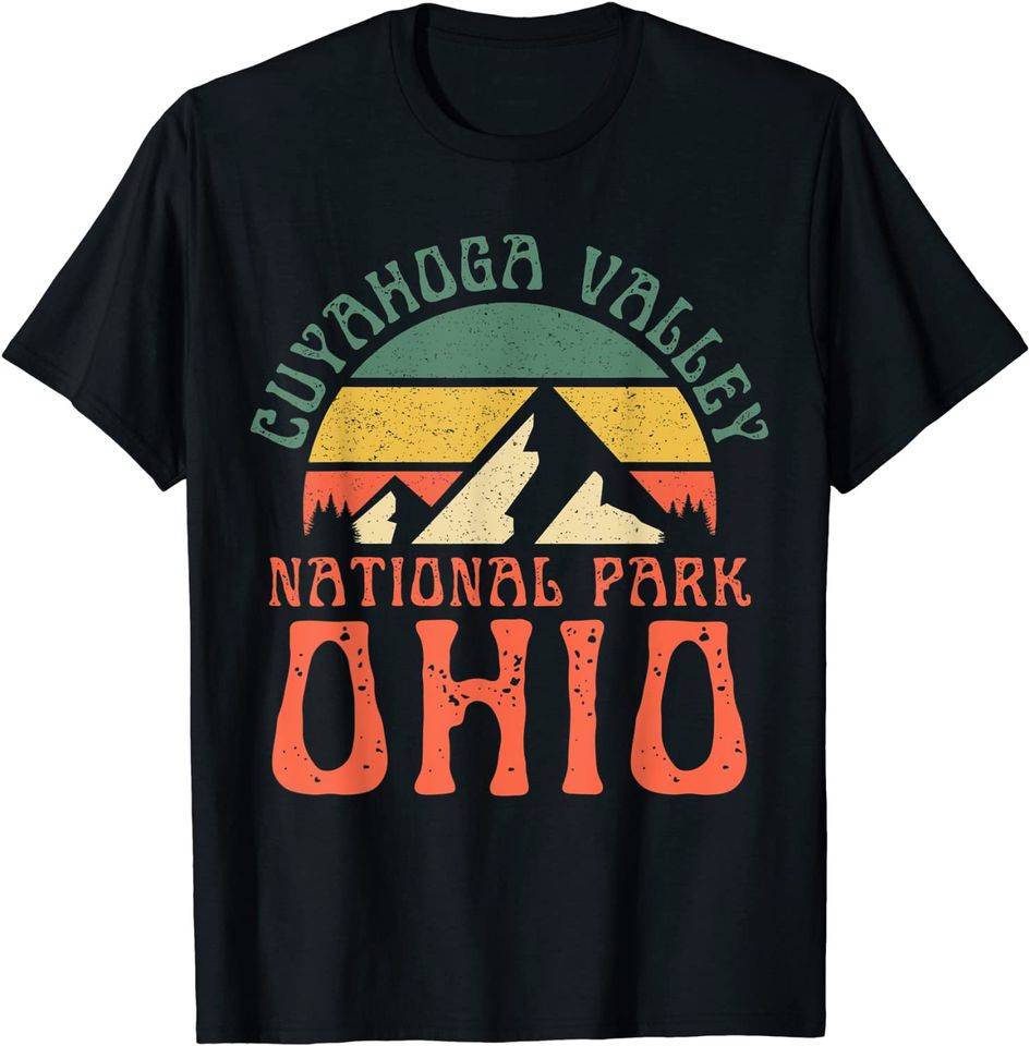 Cuyahoga Valley National Park Ohio Hiking Retro Sunset T-Shirt