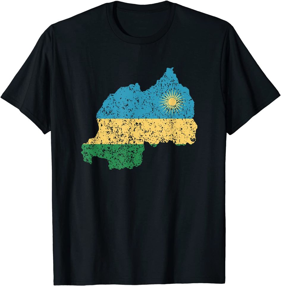 Rwanda Country Map Flag T Shirt