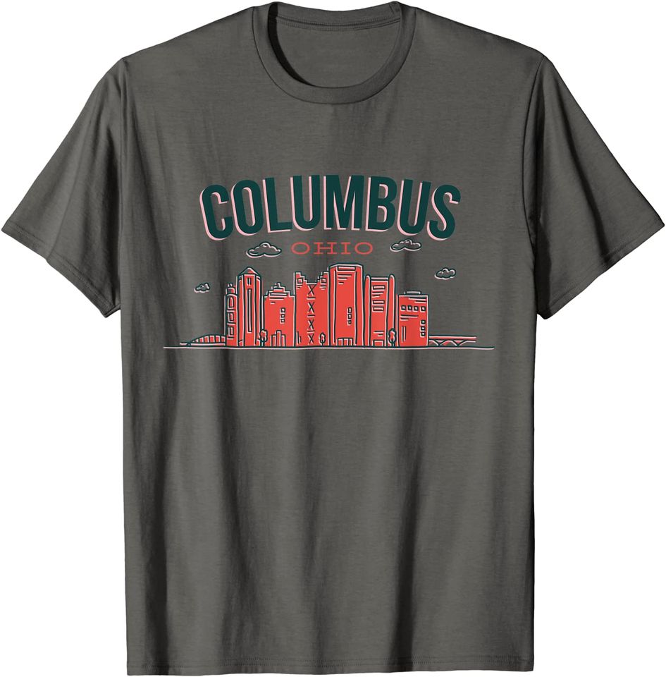 Columbus Ohio City Skyline Souvenir Gift T-Shirt
