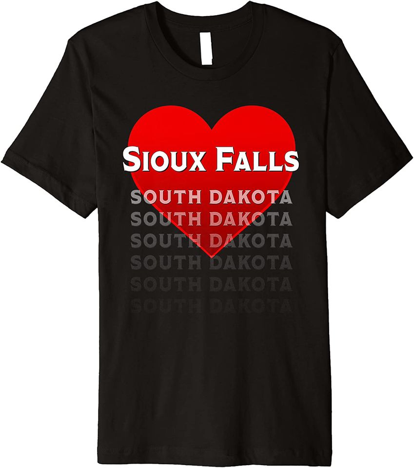Sioux Falls the City in South Dakota SD Love Heart Premium T-Shirt