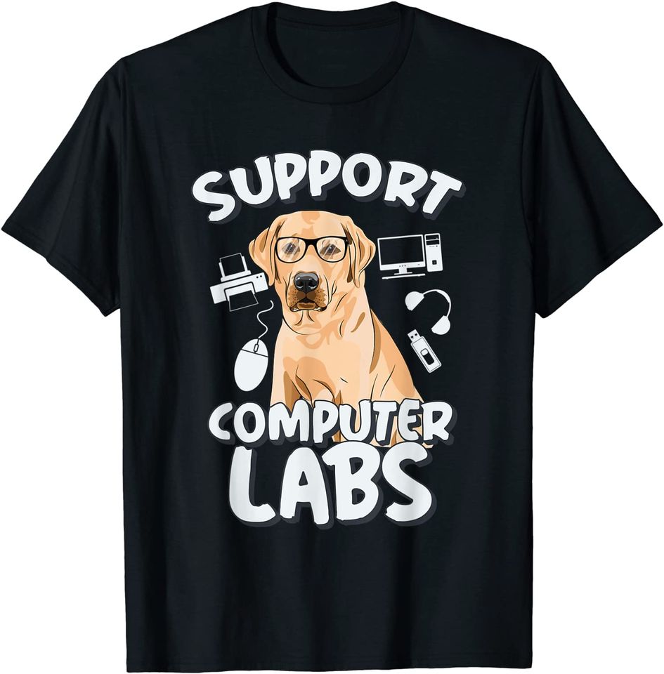 Computer Lab Funny Computer Science Teacher Dog T-Shirt