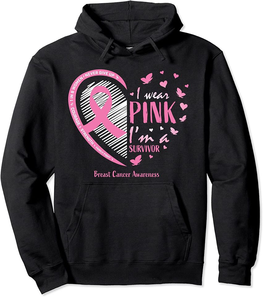 Pink Breast Cancer Survivor Cancer Awareness Pullover Hoodie