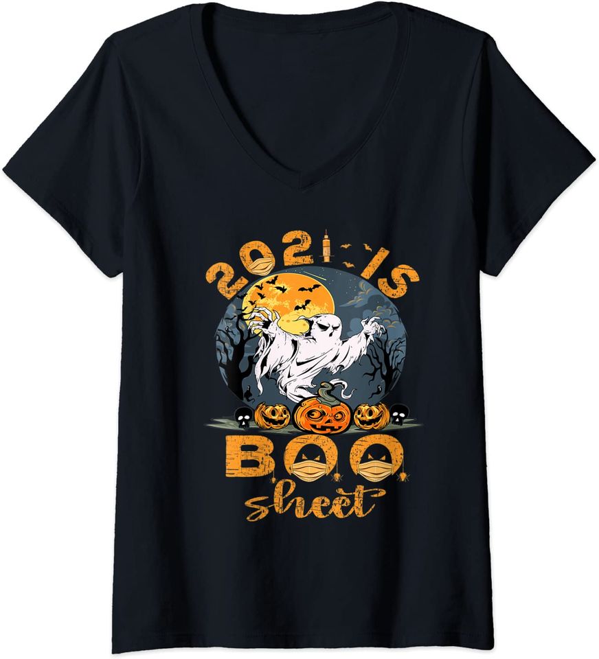 Ghost In Mask This Year 2021 Is Boo Sheet Shirt Halloween T Shirt