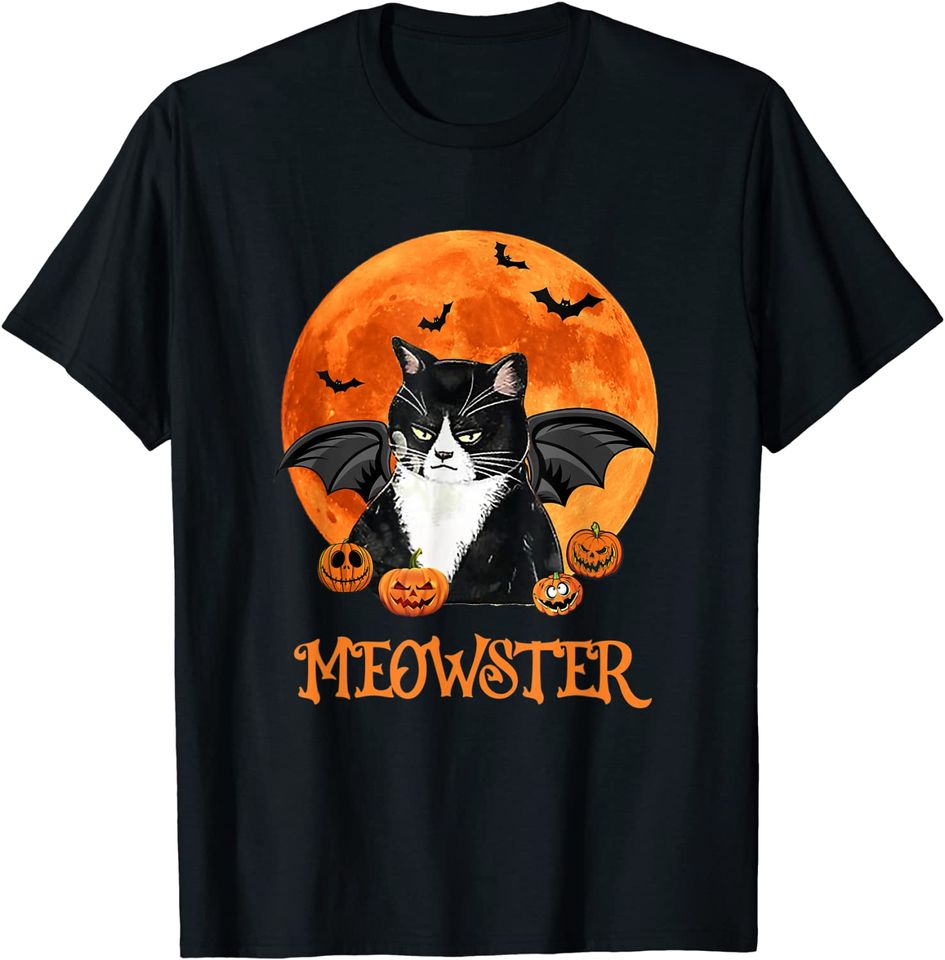 Meowster Halloween Cat Lovers T-Shirt