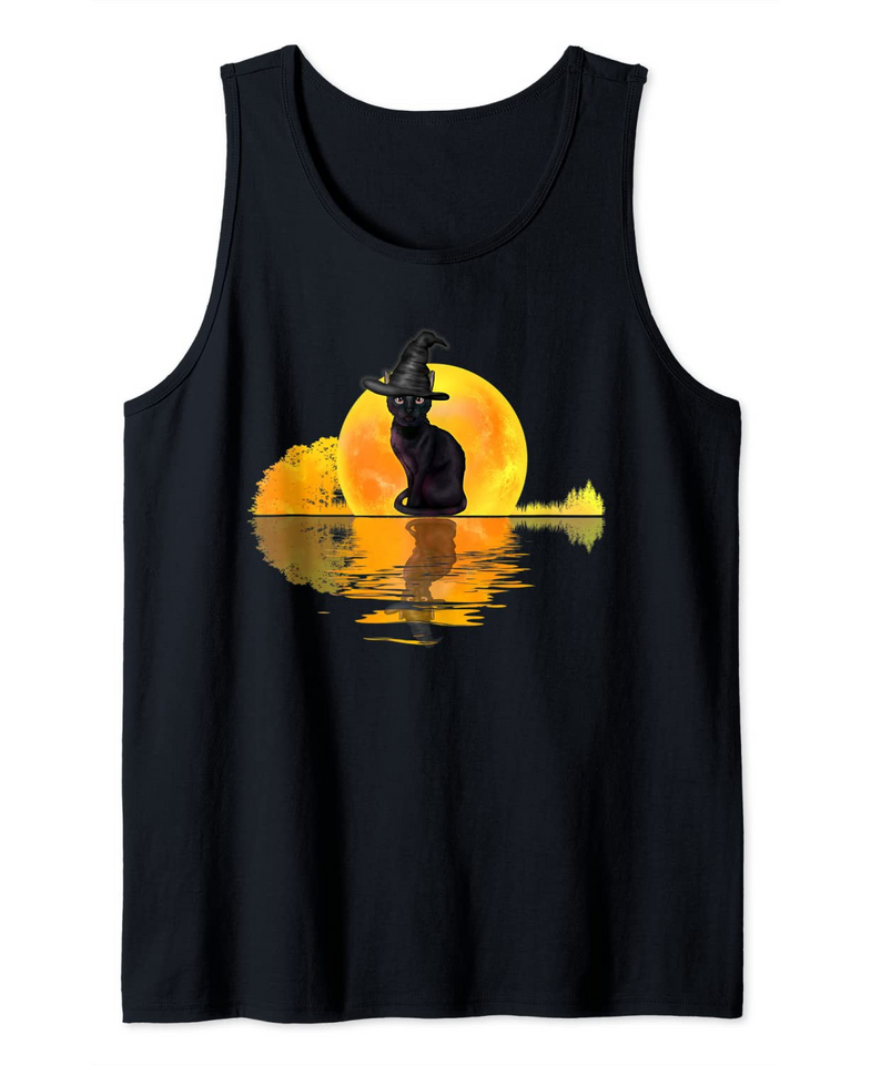 Funny Halloween Witch Cat Scary Tank Top