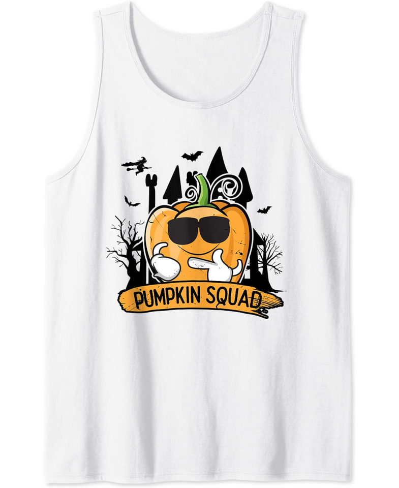 Pumpkin Squad Jackolantern Halloween Pumpkin Tank Top