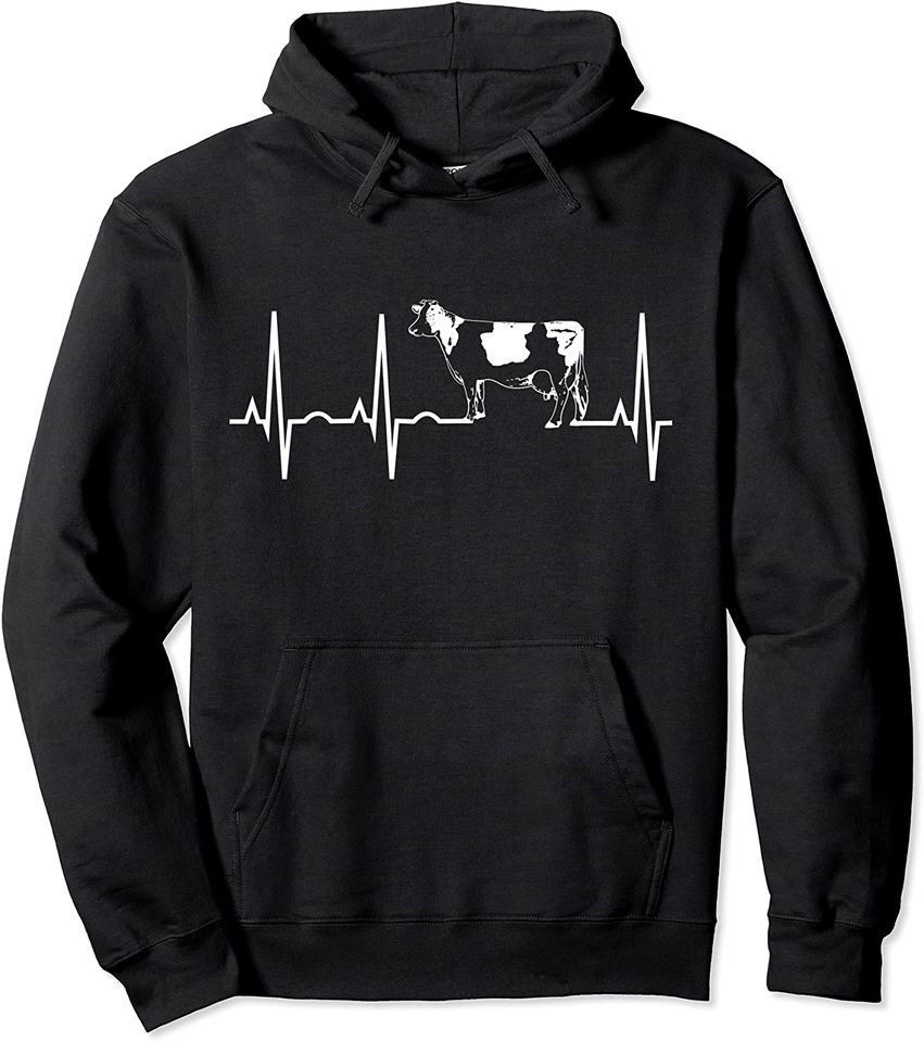 Cow Heartbeat Pullover Hoodie