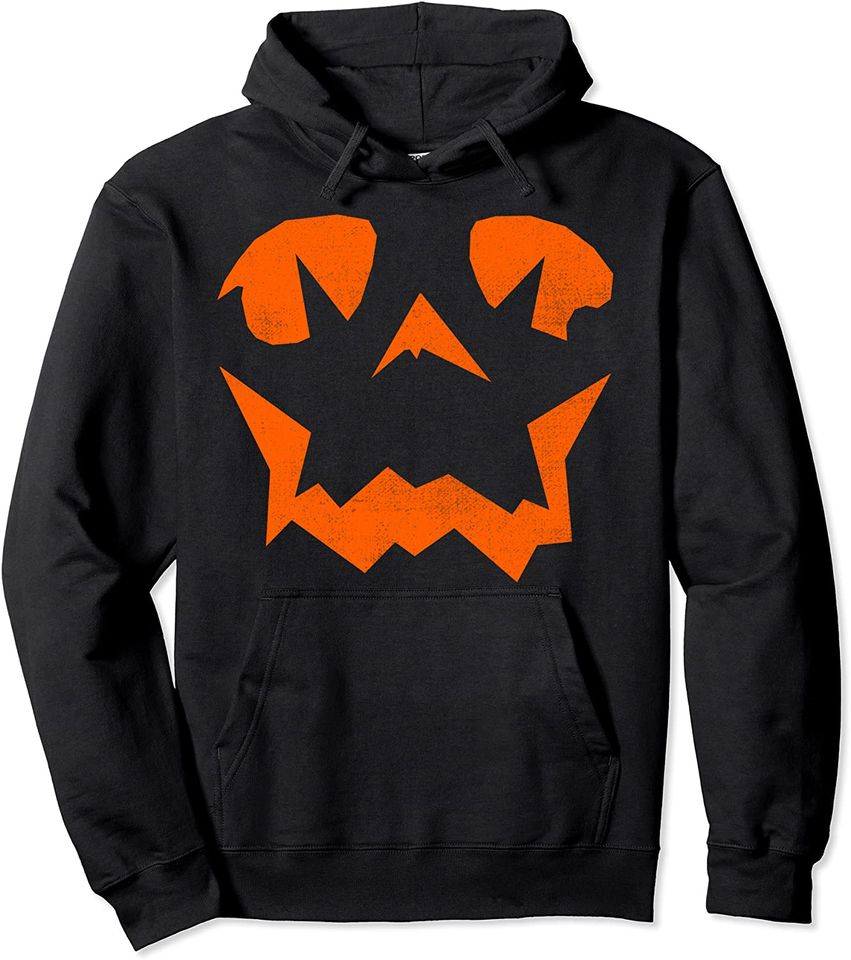 Halloween Jack O' Lantern Pumpkin Face Pullover Hoodie