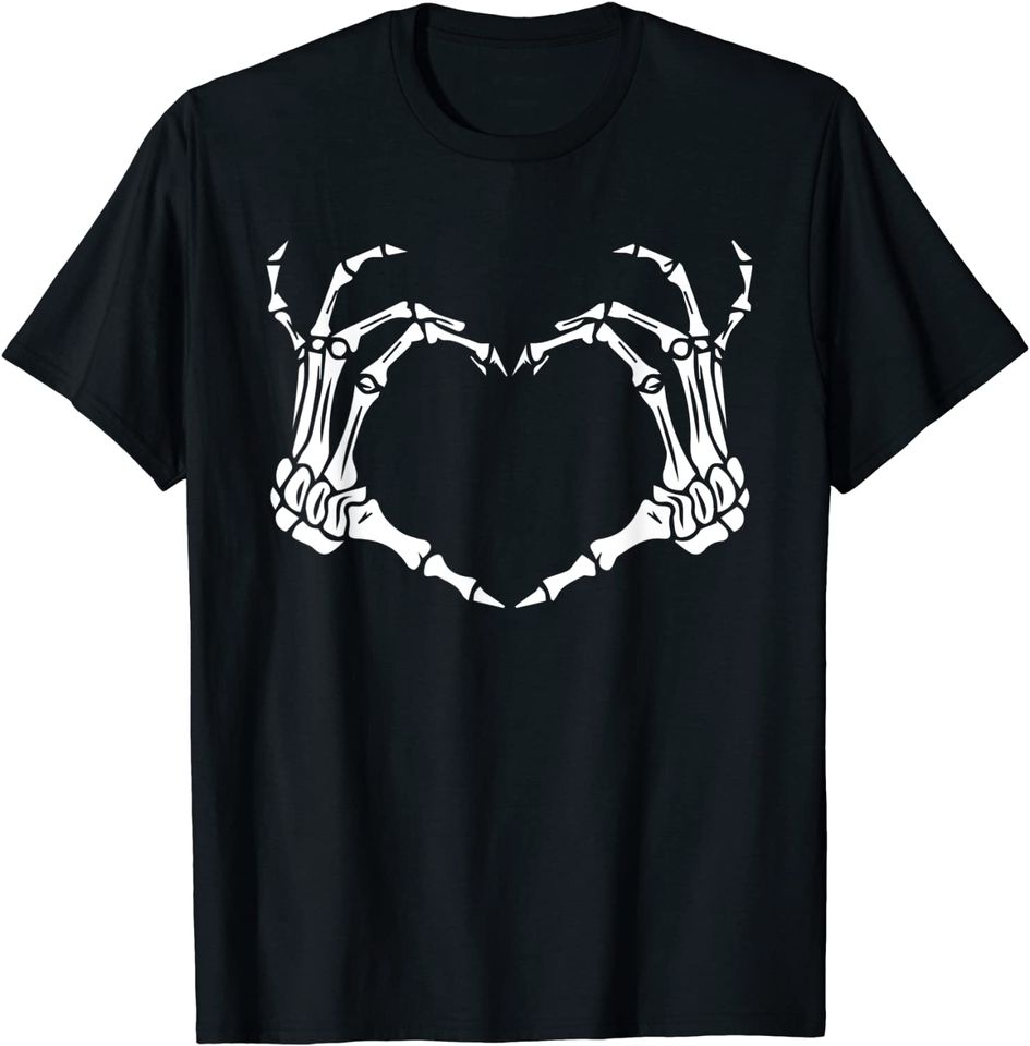 Skeleton Hand Heart Sign Bones Costume T Shirt