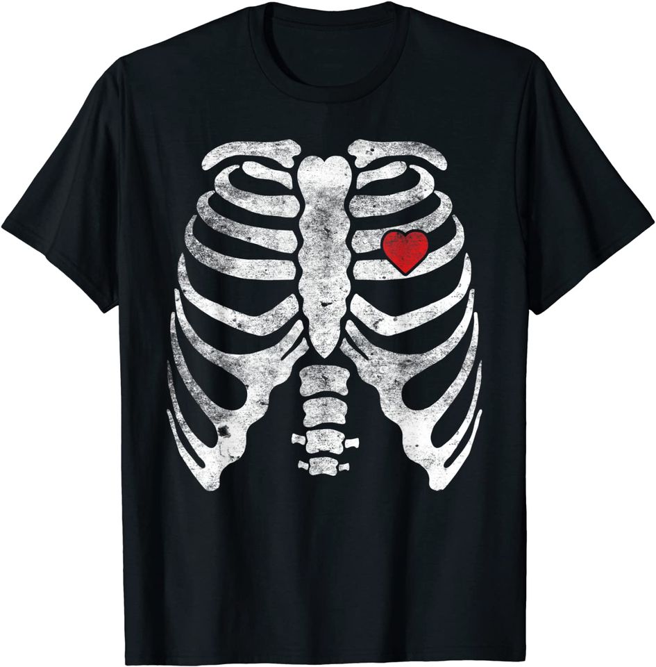 Skeleton Heart Rib Cage T Shirt