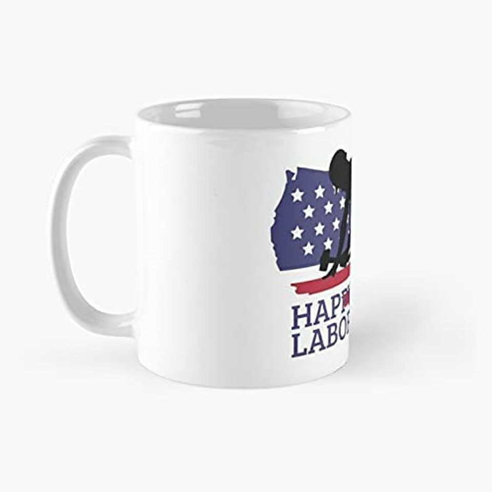 Happy Labor Day Construction Worker Mugs
