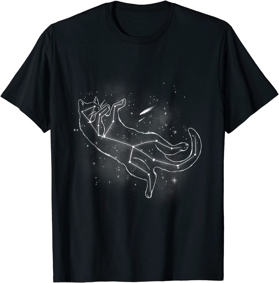 Funny Cat Cats Playing Moon Space Shooting Star T-Shirt