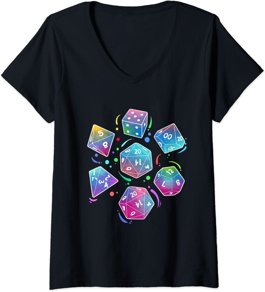 Dungeons Dice Collection Fantasy Role Play Game T Shirt