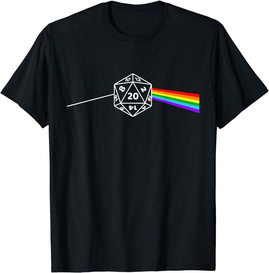 Dice Side Of the Moon Prism RPG Board Game T Shirt