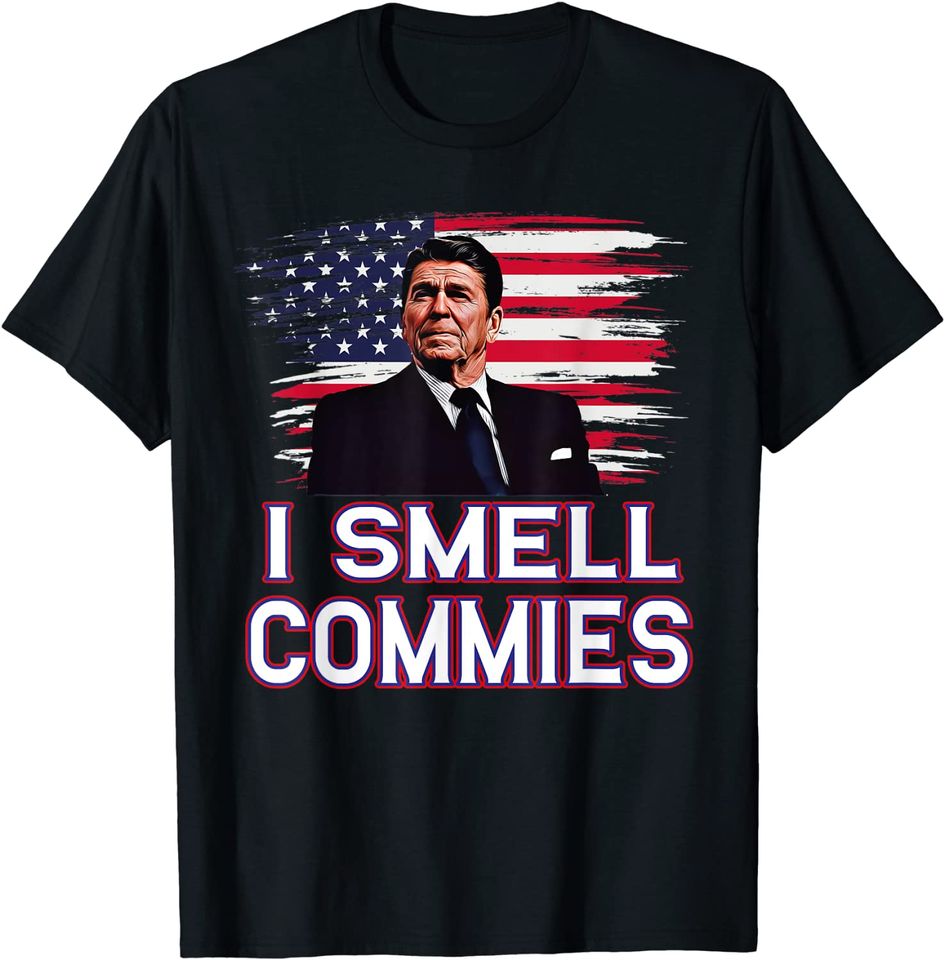 Ronald Reagan I Smell Commies Republican Democrats USA T-Shirt