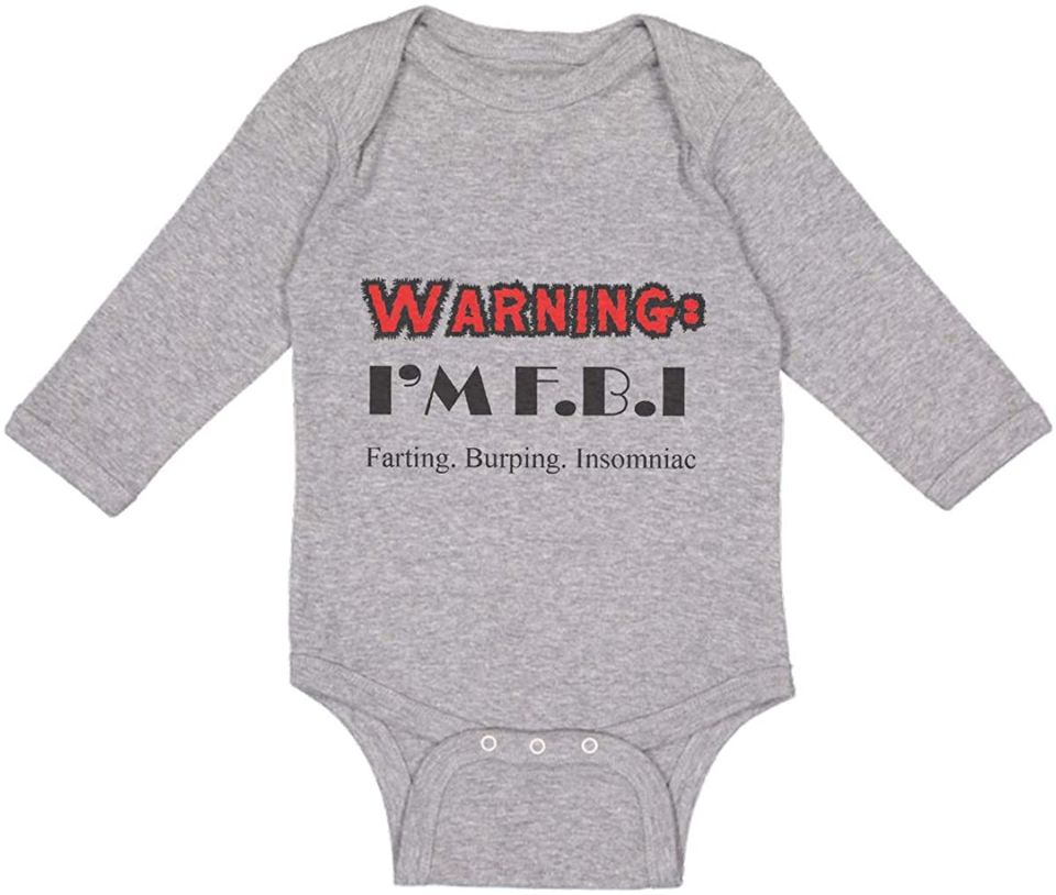 Warning: I'm Farting Burping Insomniac Baby Long Sleeve Bodysuit