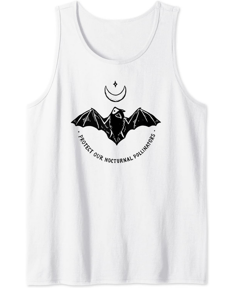 Protect Our Nocturnal Polalinators Bat with Moon Halloween Tank Top
