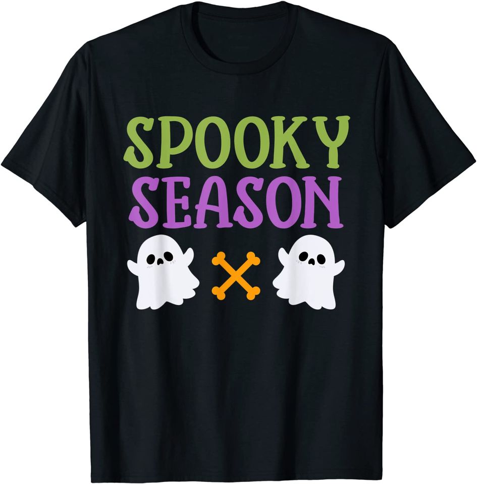 Halloween Spooky Season Ghost Bones Art T-Shirt