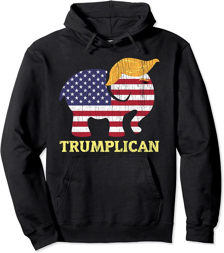 Trumplican Elephant Trump Hair Election Republican Hoodie
