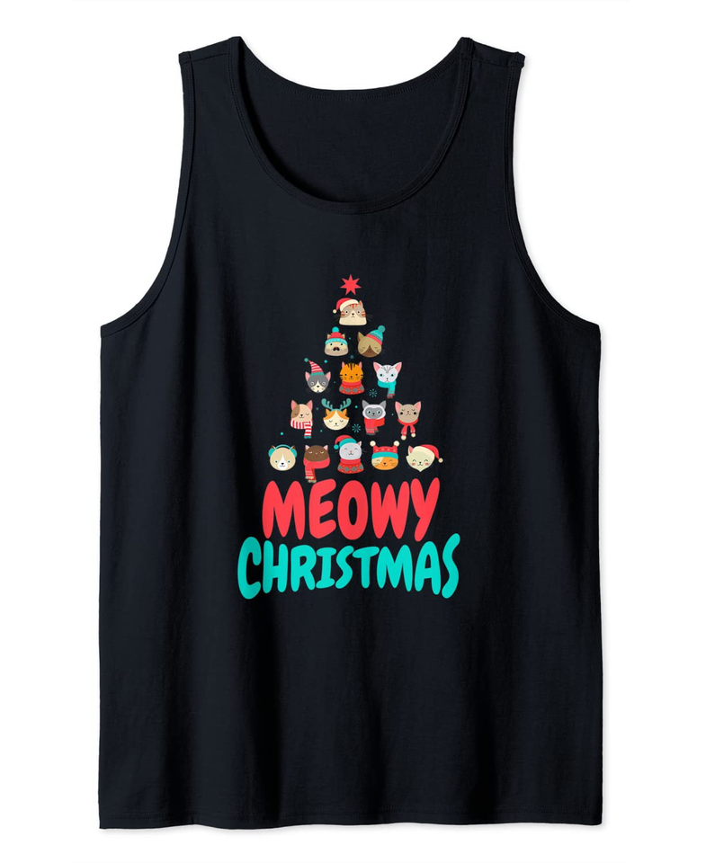 Meowy Christmas - Merry Christmas For Cat Lovers Tank Top