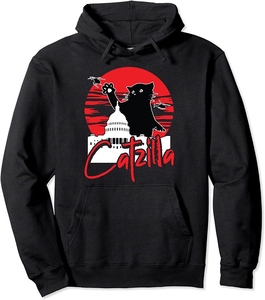 Catzilla Lazy Halloween Costume Funny Japanese Monster Pullover Hoodie