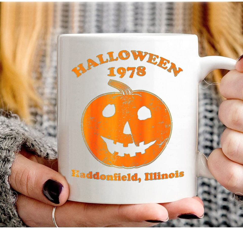 Visit Haddonfield Halloween 1978 Holiday Spooky Gift Michael-Myers Pumpkin Mug
