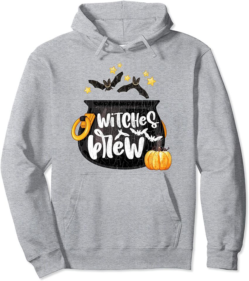 Witches Brew Funny Halloween Pumpkin Autumn Graphic Pullover Hoodie