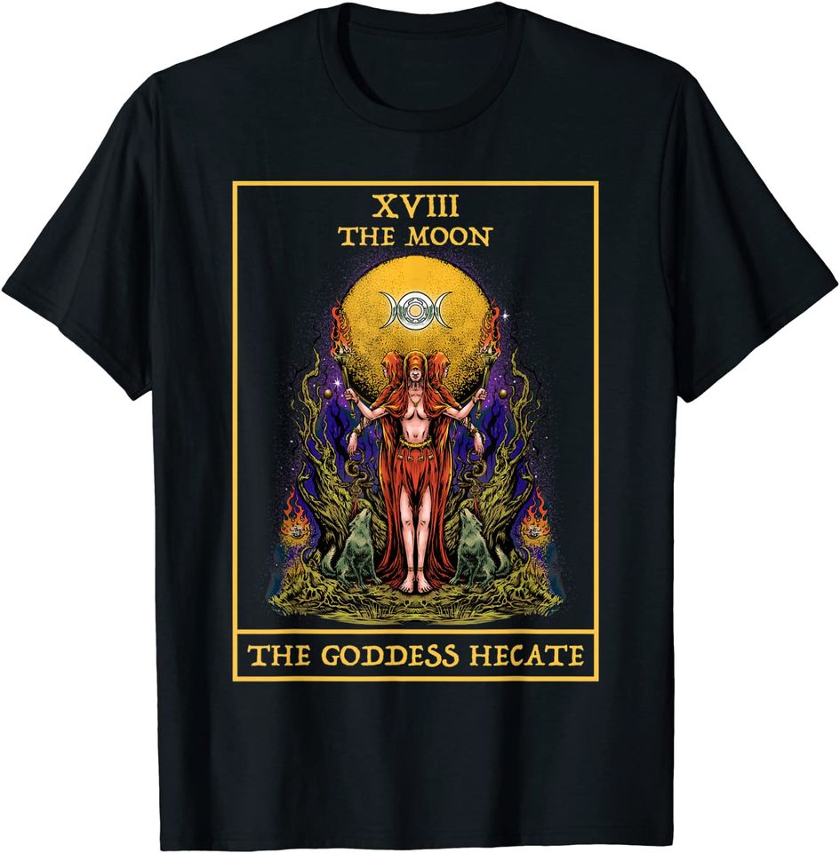 The Goddess Hecate Tarot Card Triple Moon Witch Wiccan Pagan T-Shirt