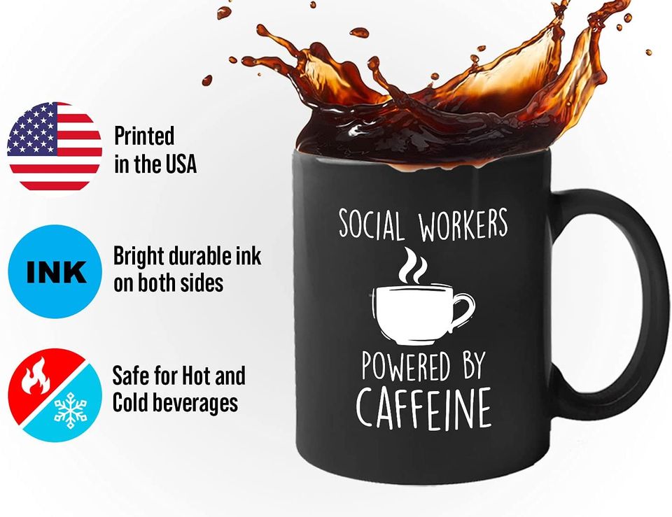 Social Worker Powered By Caffeine Coffee Vintage Mug