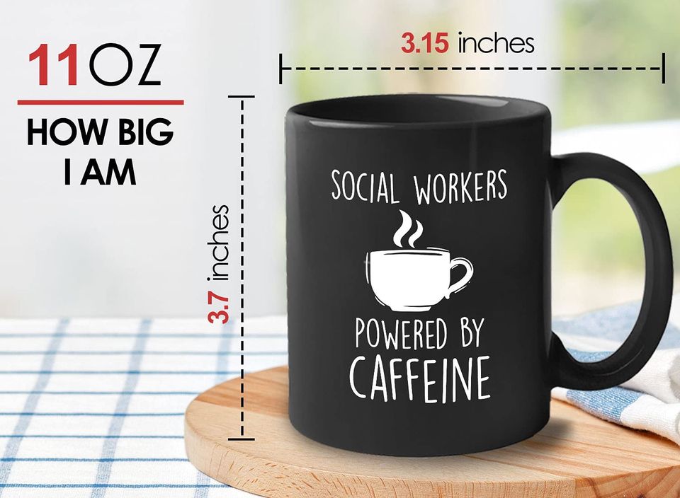 Social Worker Powered By Caffeine Coffee Vintage Mug