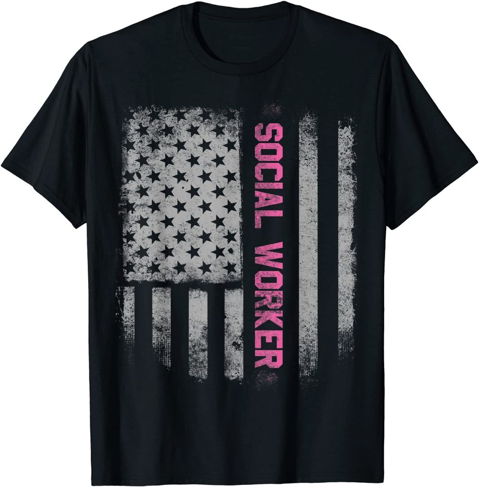 Social Worker US Flag T-shirt