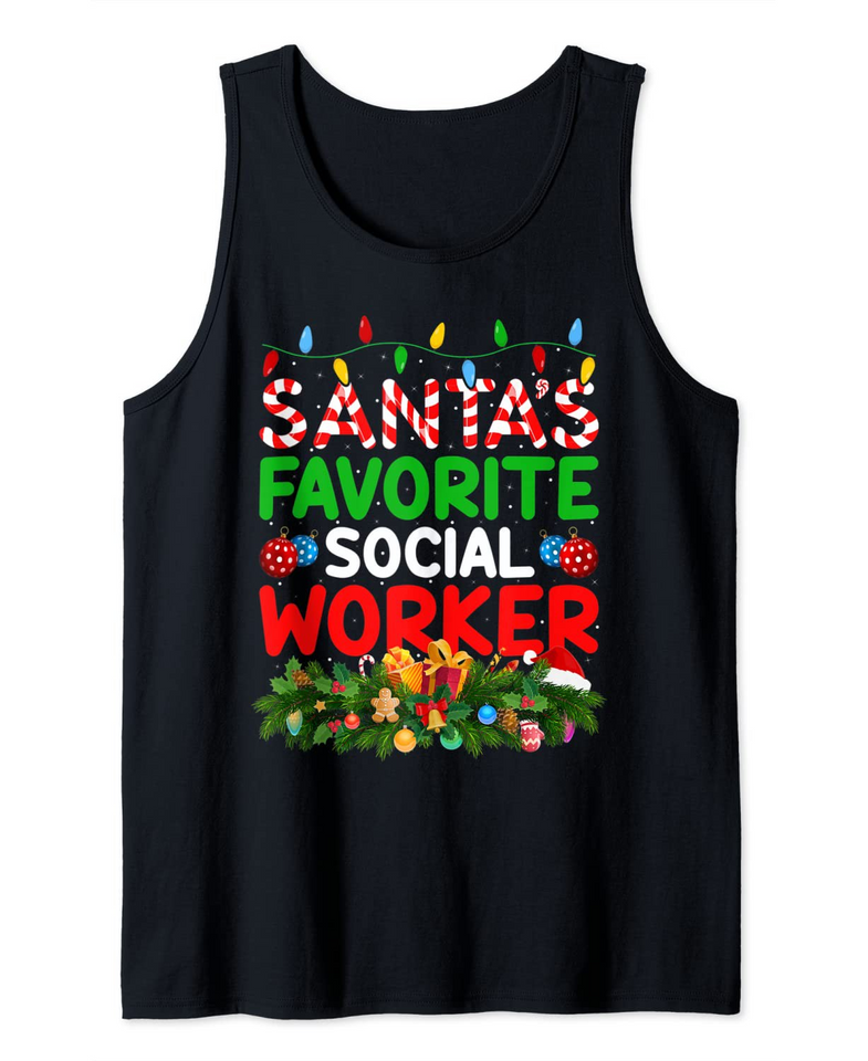 Social Worker Christmas Tank Top
