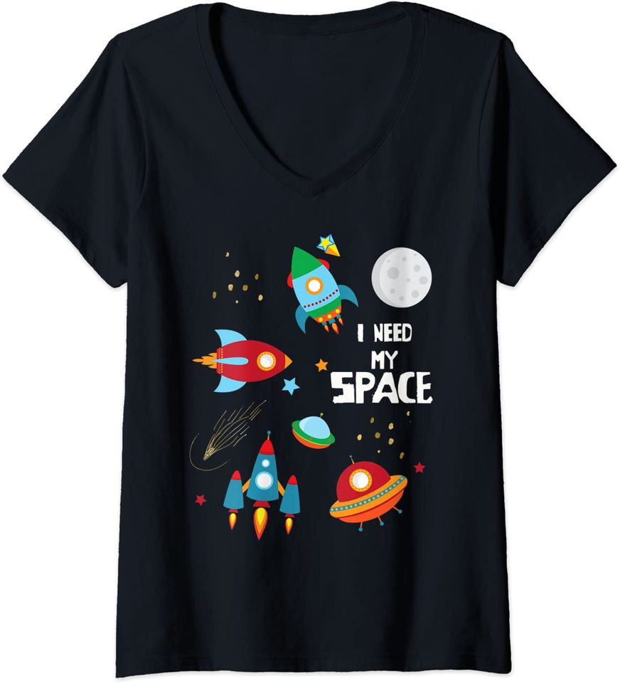 Womens I Need My Space V-Neck T-Shirt