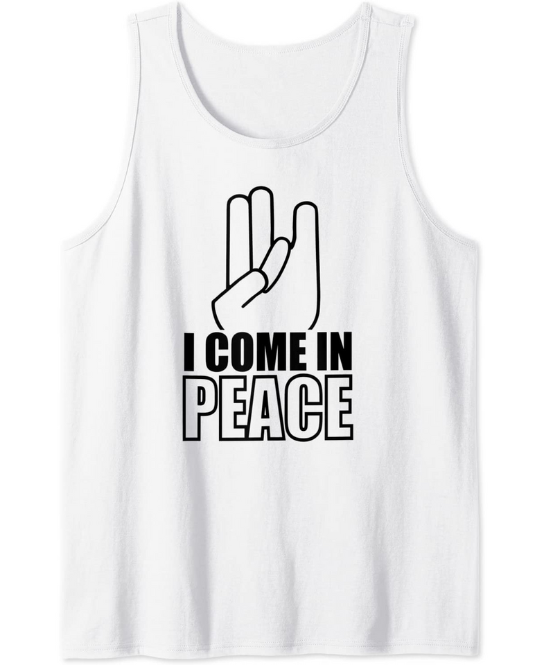 I Come In Peace Friendly Shocker Gesture Tank Top
