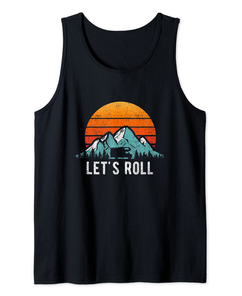 Let's Roll Camper Retro RV Camping Vacation Motorhome Tank Top