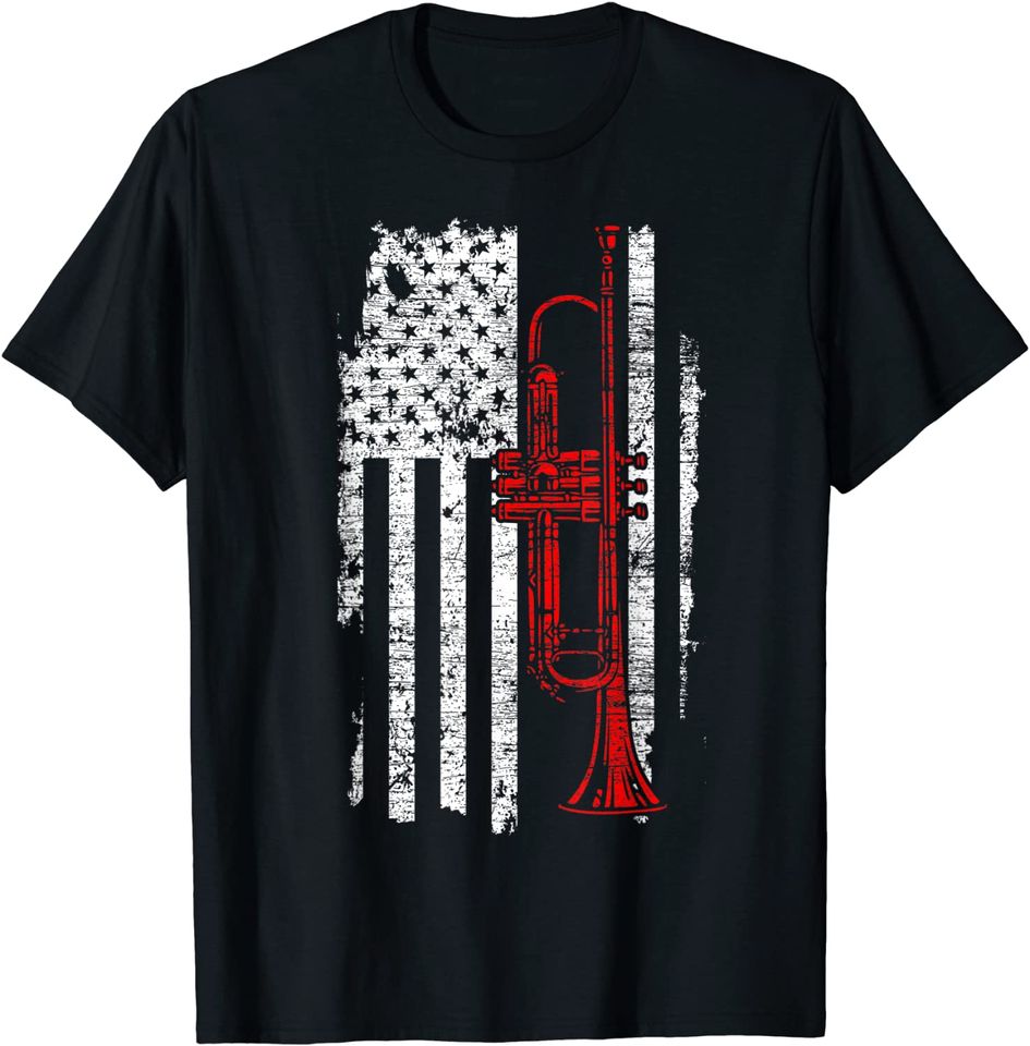 Trumpet USA Flag T-Shirt