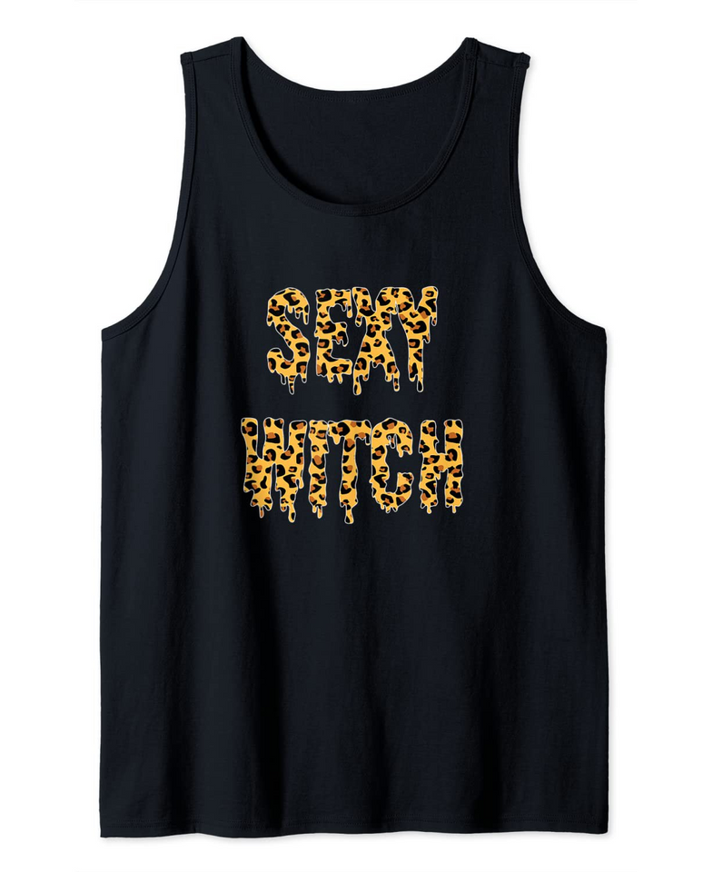 Sexy Witch Halloween Leopard Tank Top
